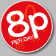 8p per day